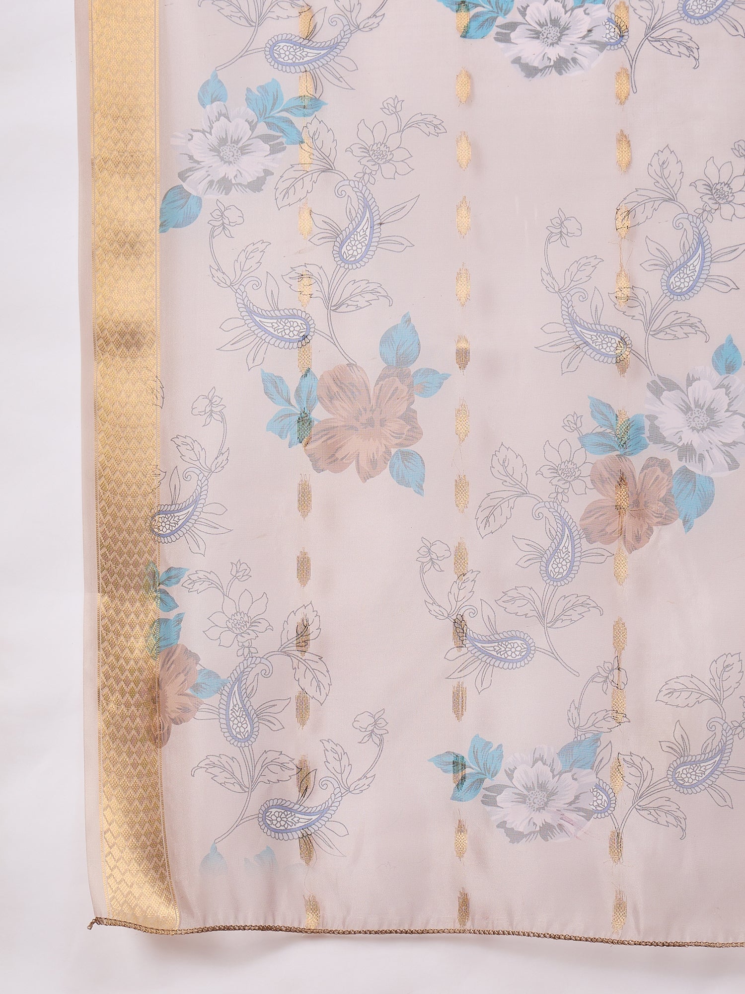 Jhalak Beige Women Silk Blend Kurta and Trousers Pant Set