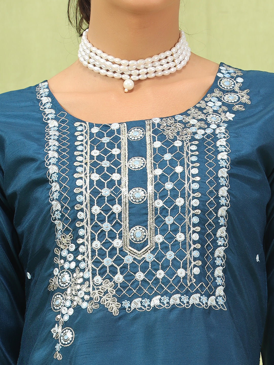Bhairavi Women Kurta and Trousers Pant Set Silk Blend