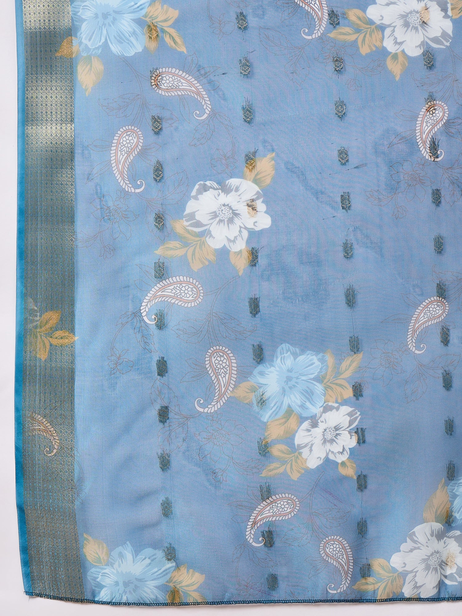 Kankotri Blue Women Silk Blend Kurta and Trousers Pant Set