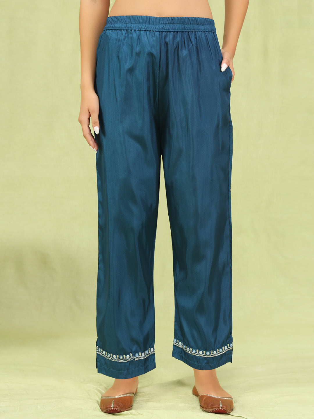 Bhairavi Women Kurta and Trousers Pant Set Silk Blend