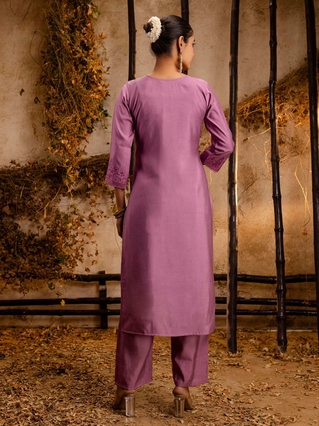 VredeVogel Silk Blend Women Embroidered Kurta And Pant Set With Dupatta Kurta Set For Women
