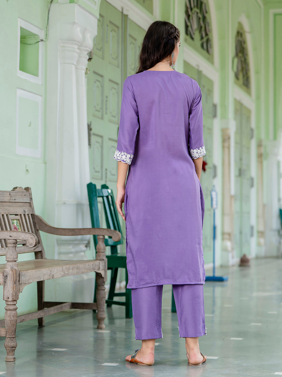 Alisha Women Silk Blend Kurta Pant Dupatta Set