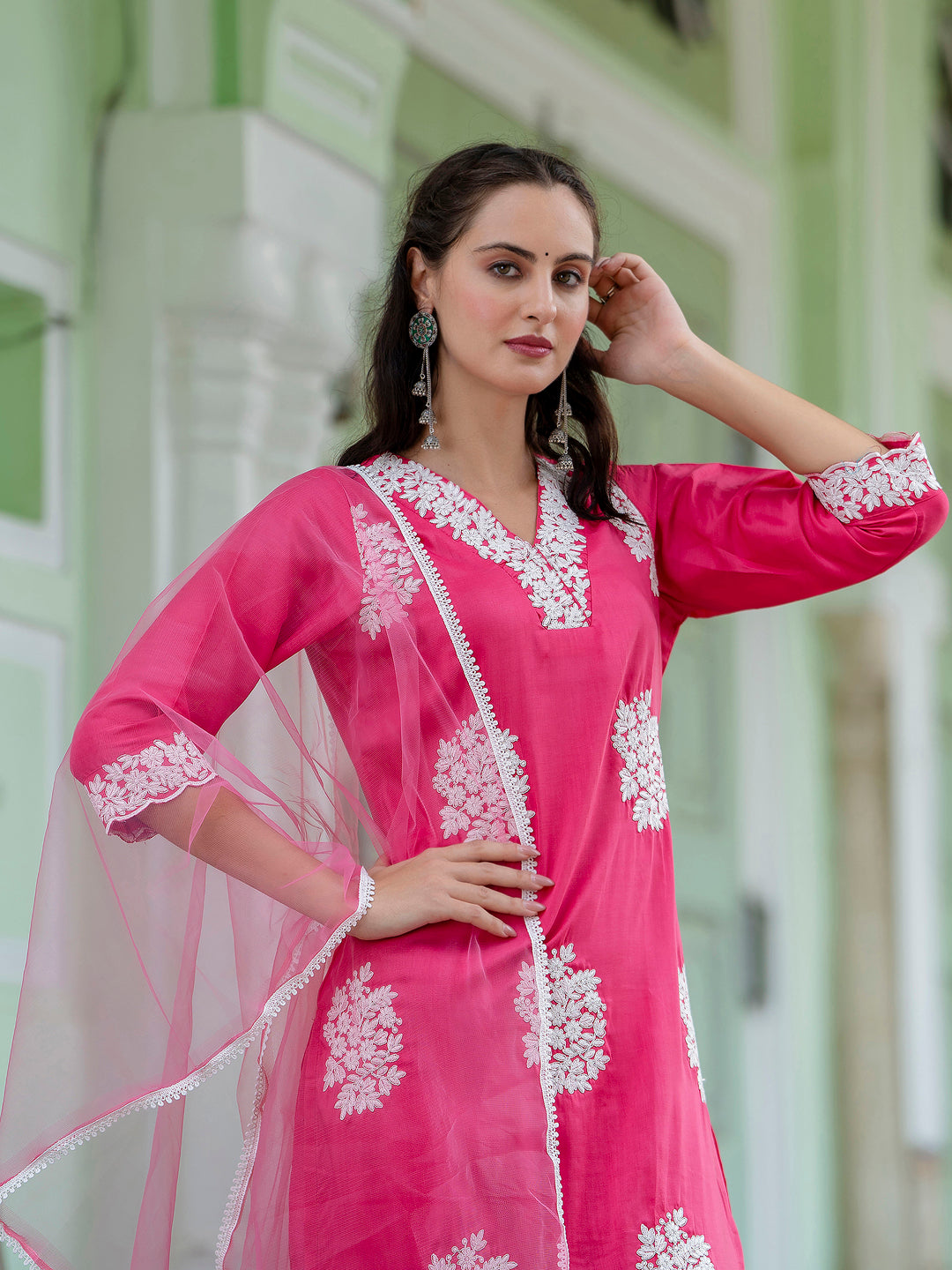 Tilakshya Women Silk Blend Kurta Pant Dupatta Set