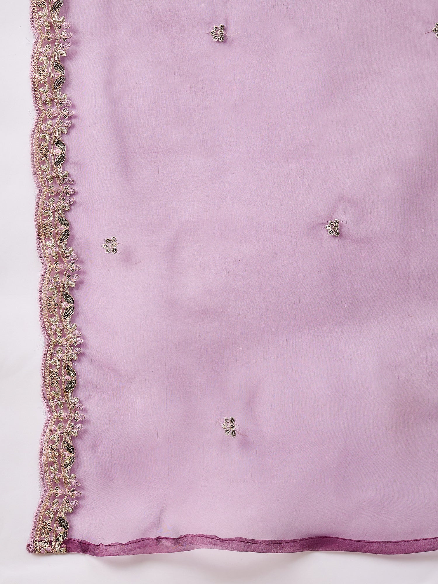 Ridhira Purple Yoke Design Silk Blend Straight Suit With Dupatta
