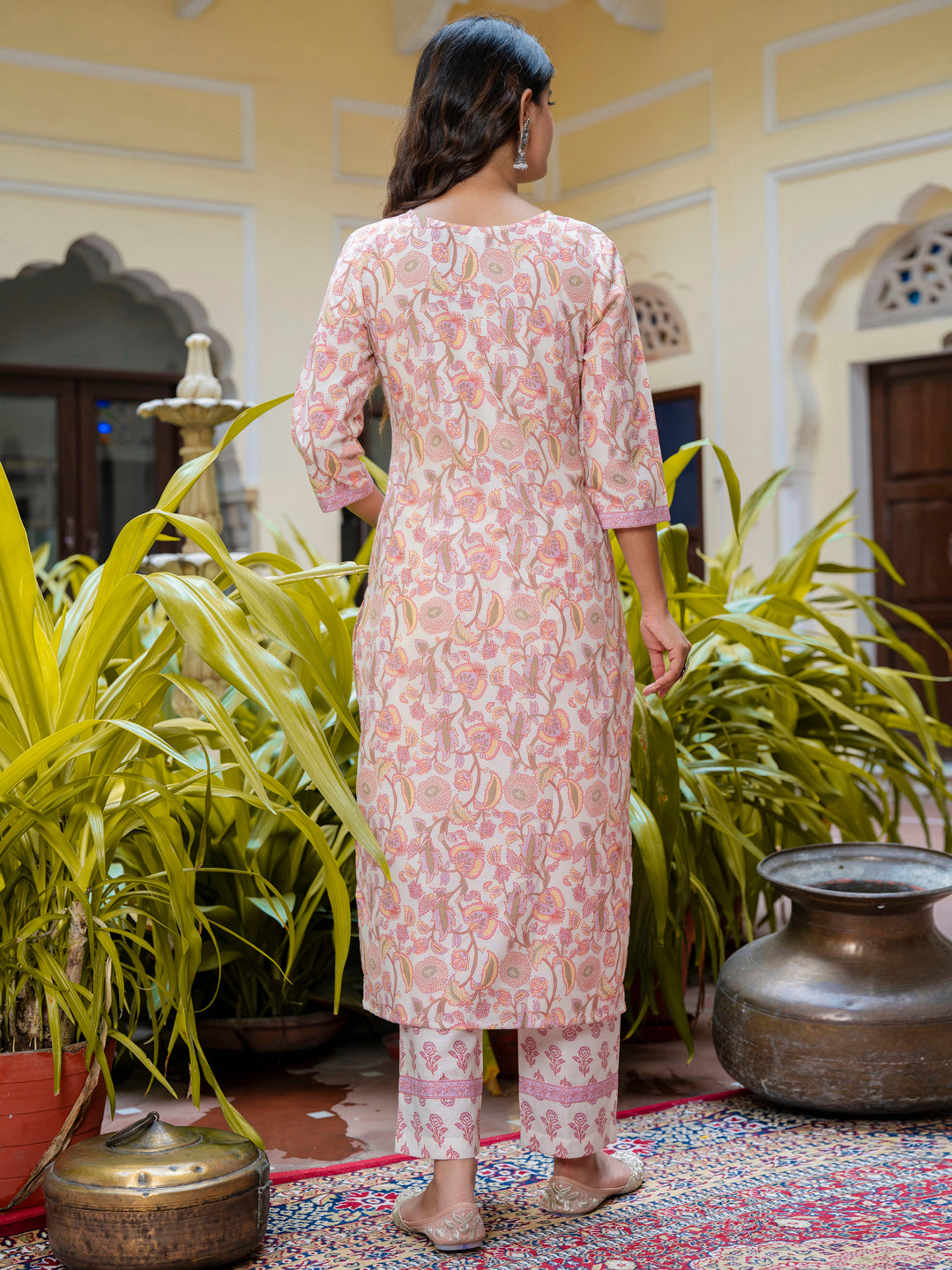 VredeVogel  Women Cotton Blend Kurta Pant Dupatta Set