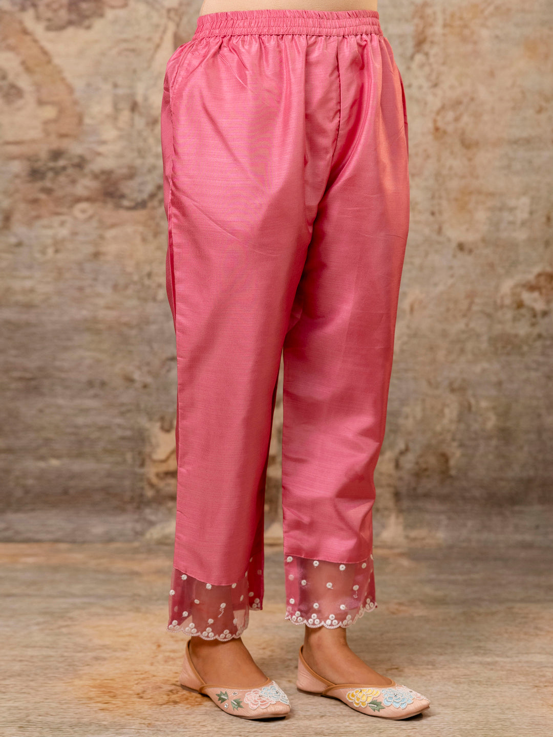 VredeVogel Women Kurta and Pant Sets Silk Blend  Fabric