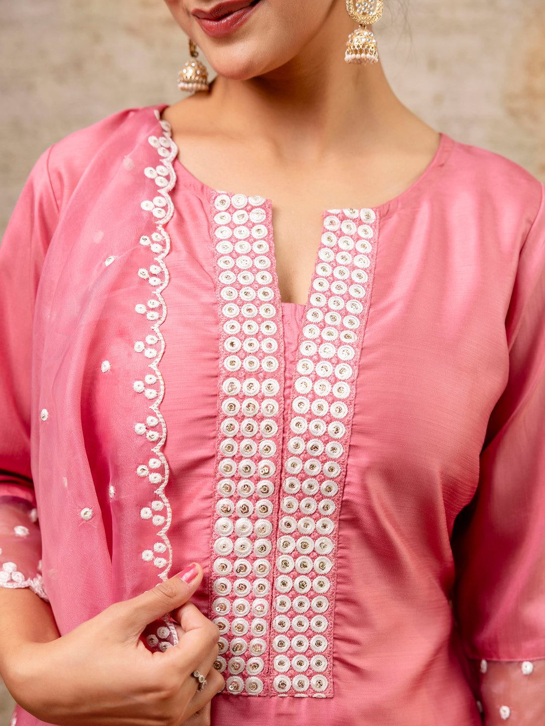 Svarnika Womens Silk Blend Kurta Pant Set Elegant Embroidered Ethnic Wear for Weddings and Festivals
