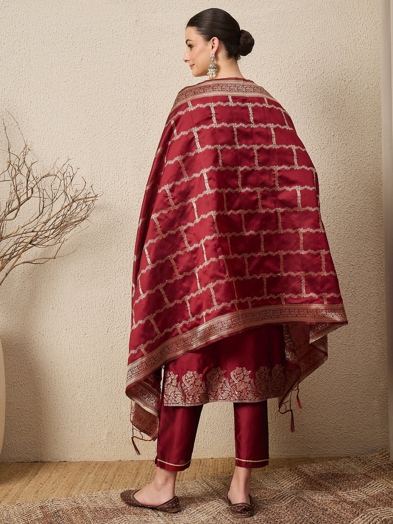 Divyaa Elegant Cotton Silk Kurta Set with Zari Work Ready to Wear Ethnic Outfit for Women