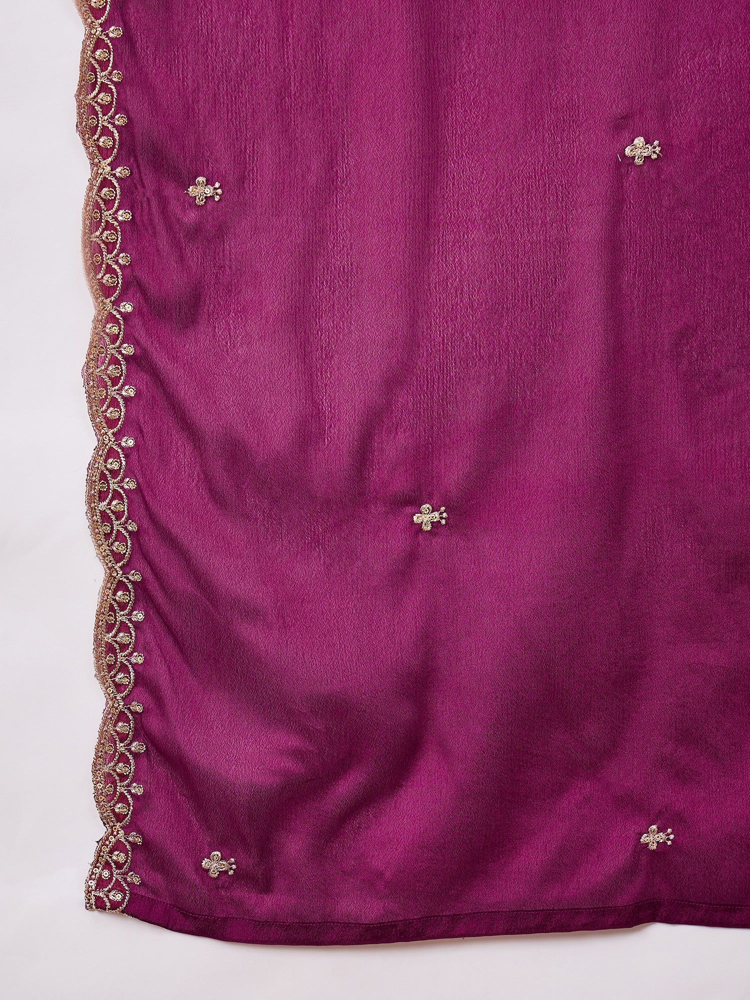 Kamya Purple Ethnic Motifs Embroidered Straight Kurta with Trousers & Dupatta