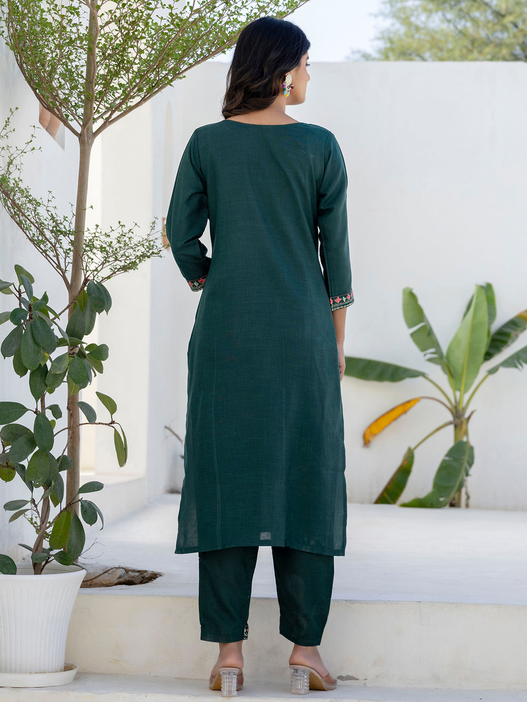 Meher Women Kurta and Trousers Pant Sets Cotton Blend
