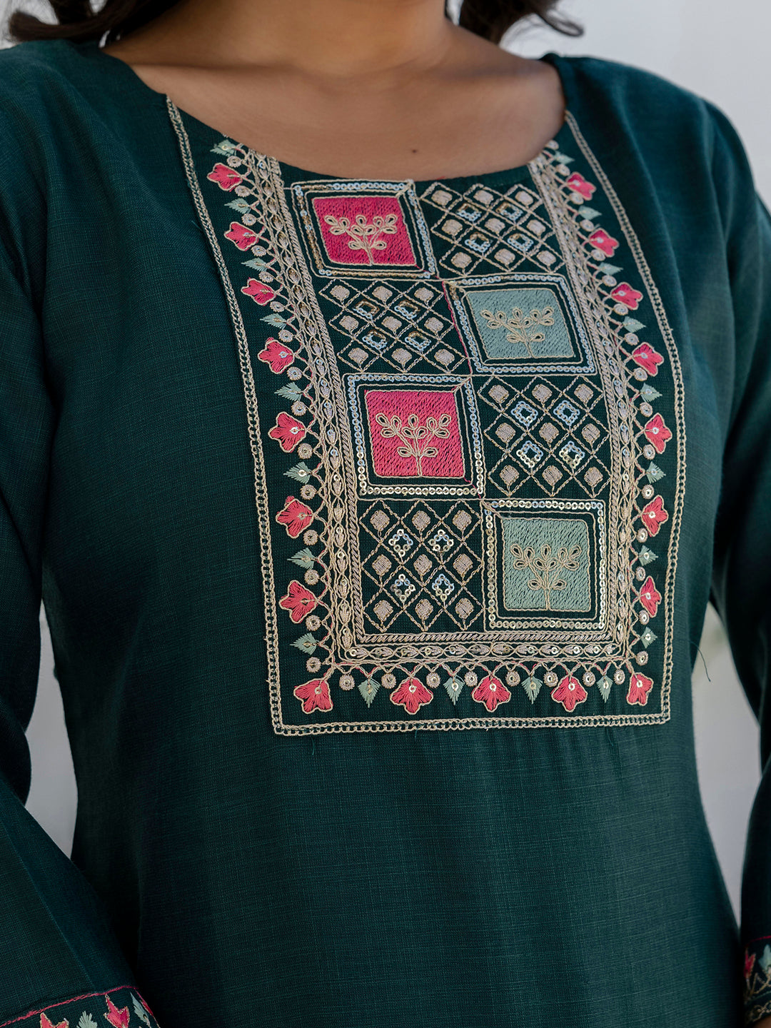 Meher Women Kurta and Trousers Pant Sets Cotton Blend