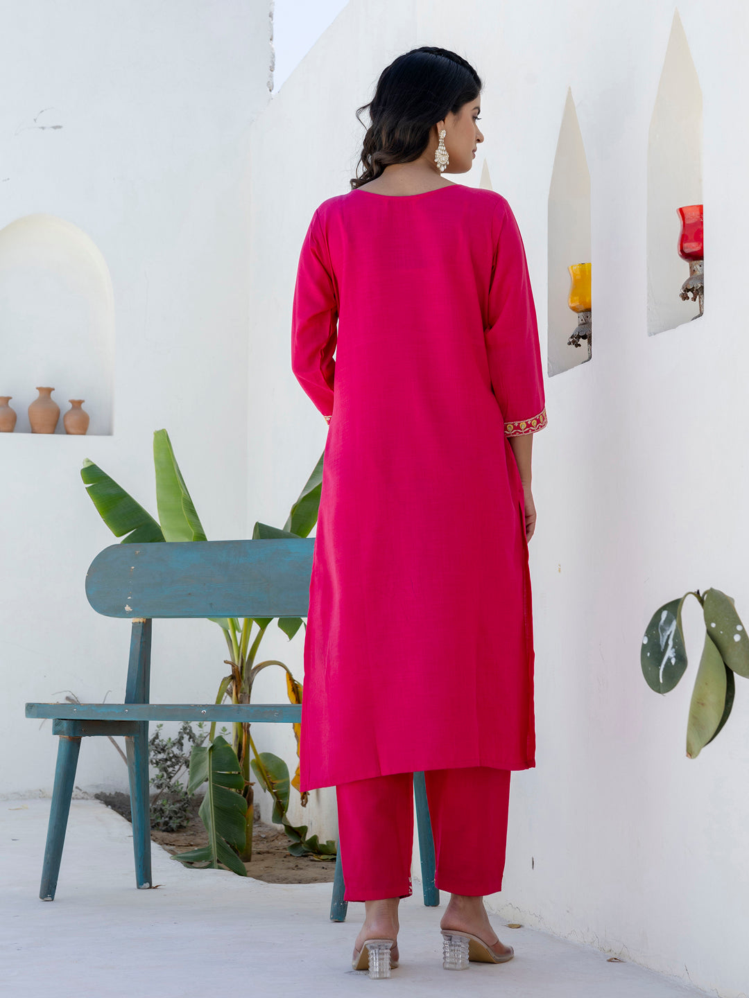 Meher Women Kurta and Trousers Pant Sets Cotton Blend