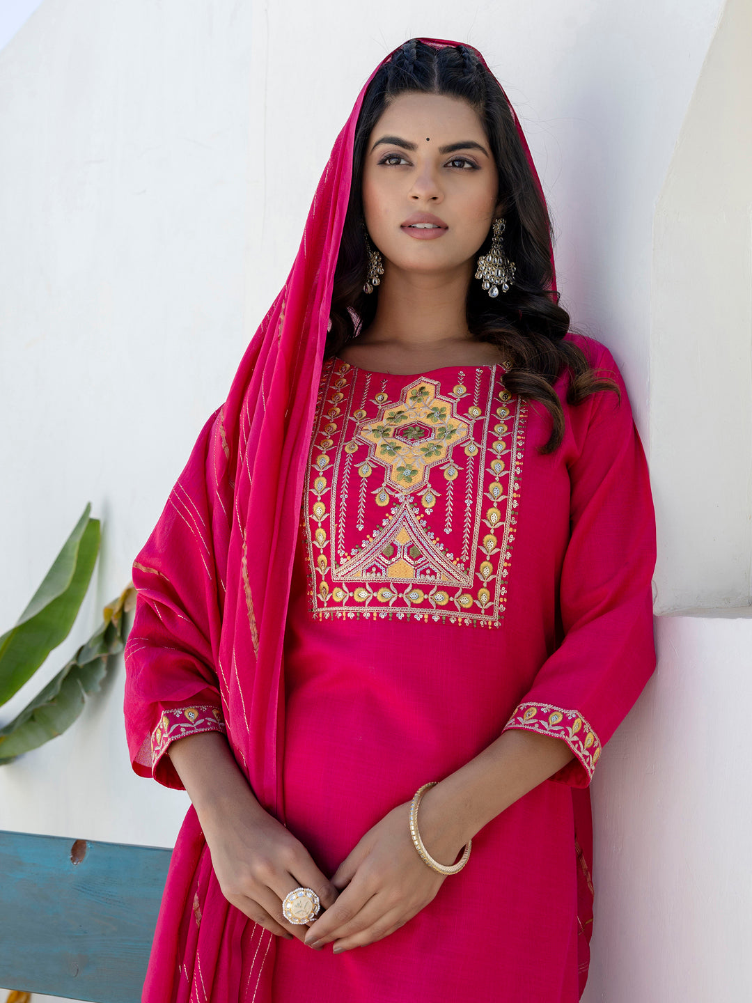 Meher Women Kurta and Trousers Pant Sets Cotton Blend
