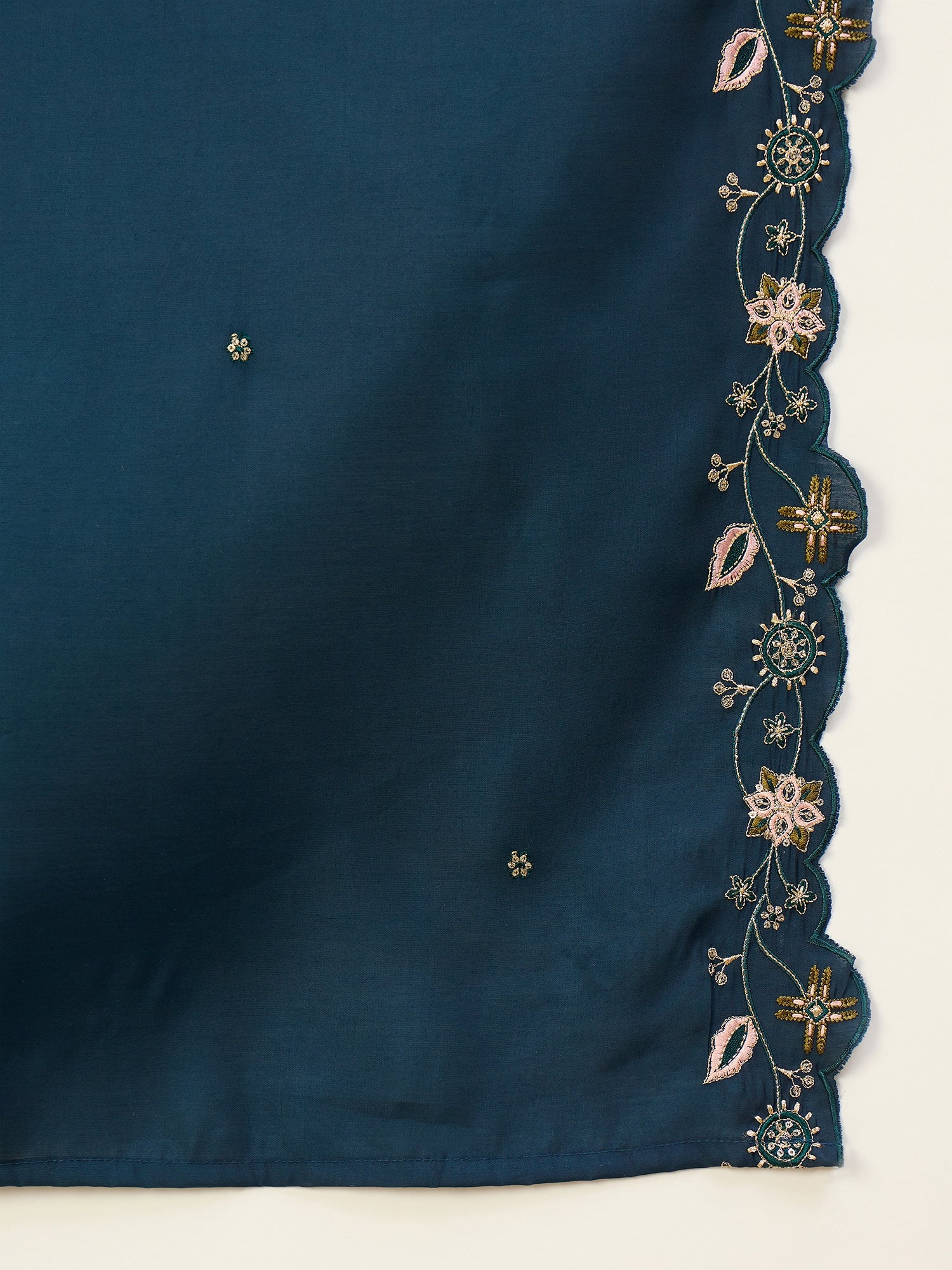 Charvi Women's Nevy Blue Embroidered Yoke Design Kurta Pant Set