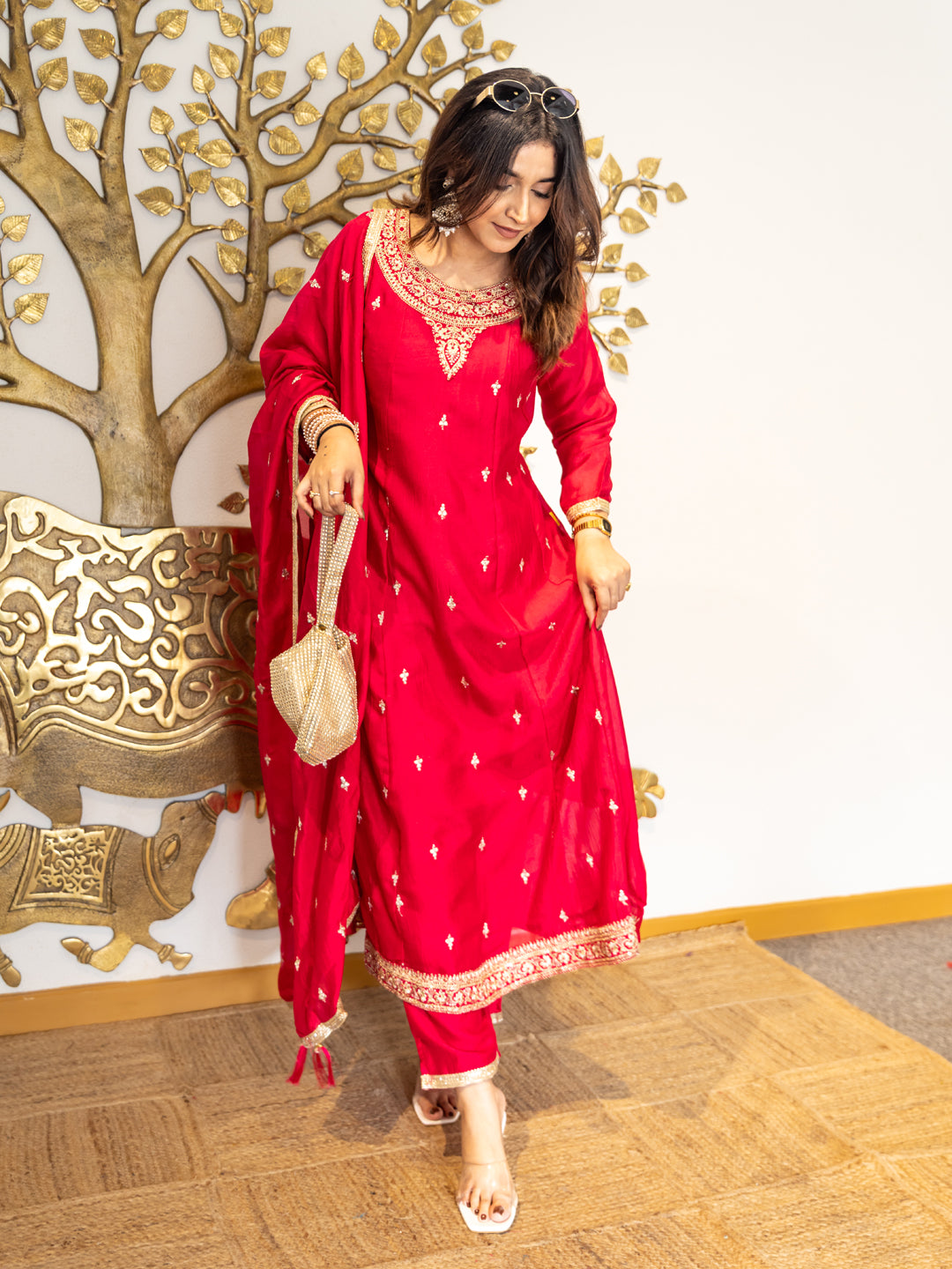 Mohini Elegant Ready to Wear Anarkali Kurta Set in Soft Silk Blend with Embroidered Dupatta and Perfect Fit