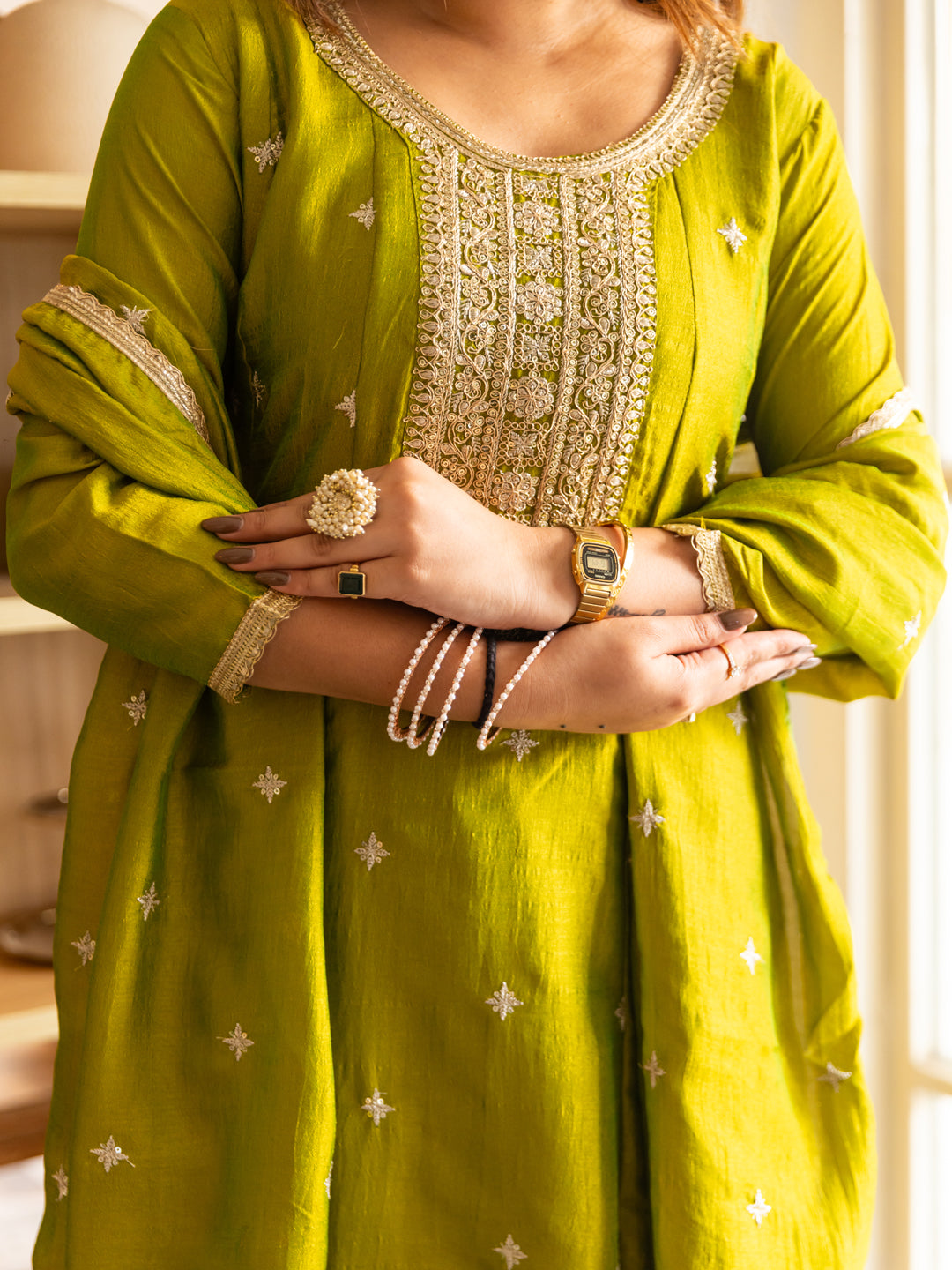 Kanya Elegant Silk Blend Anarkali Kurta Set with Embroidered Dupatta Flowy Fit and Stunning Style