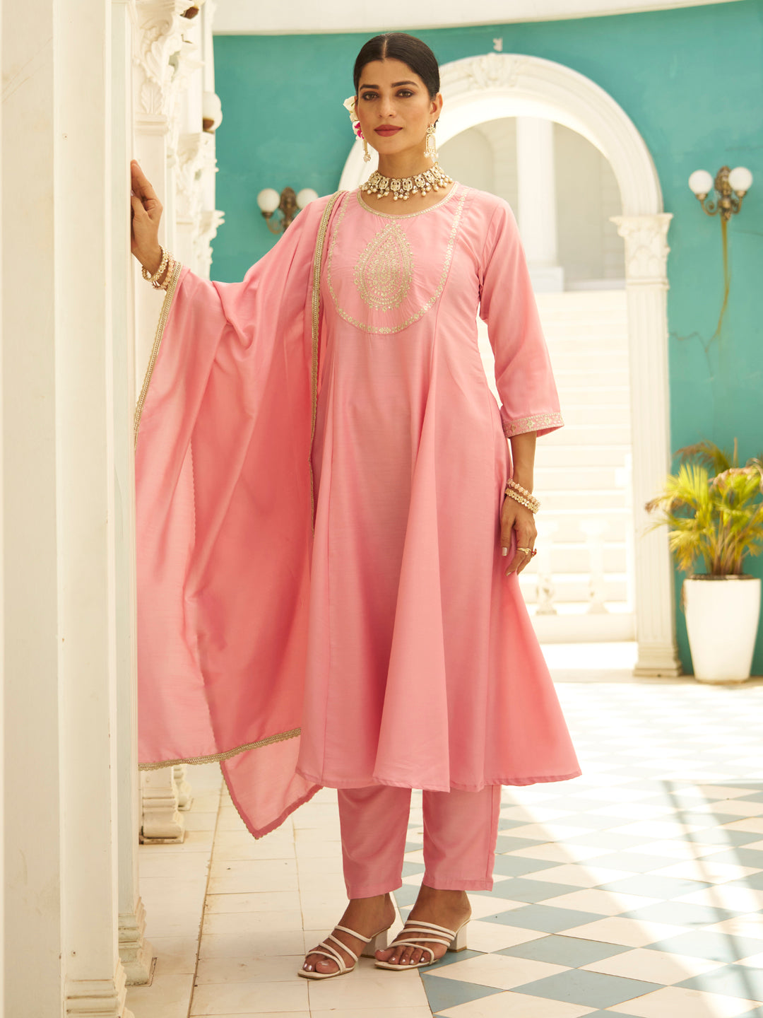 Vaani Anarkali Kurta and Pant Dupatta Set