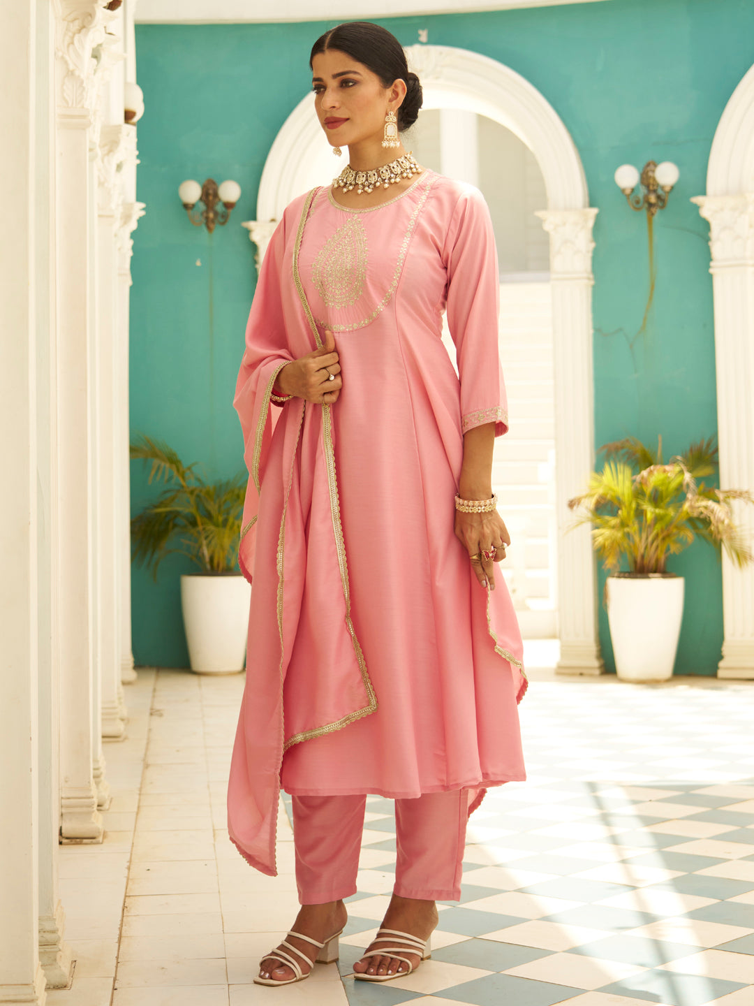 Vaani Anarkali Kurta and Pant Dupatta Set