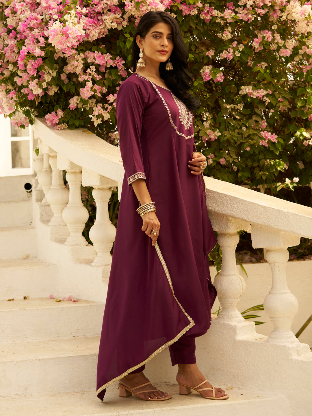 Vaani Anarkali Kurta and Pant Dupatta Set