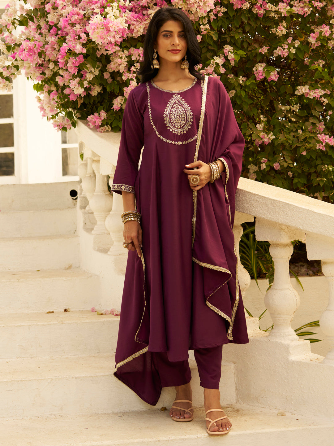 Vaani Anarkali Kurta and Pant Dupatta Set