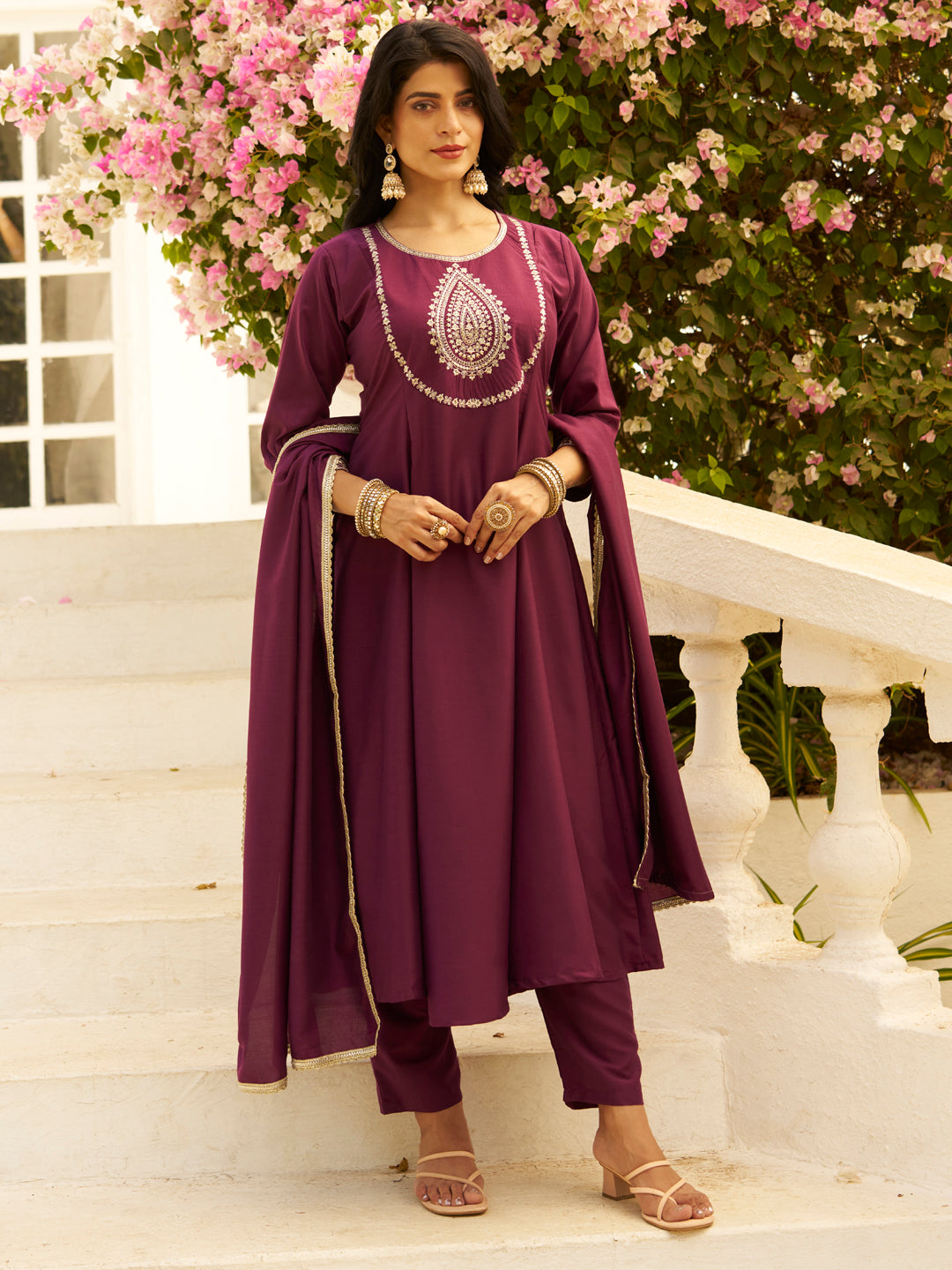 Vaani Anarkali Kurta and Pant Dupatta Set