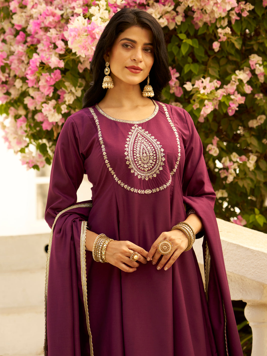 Vaani Anarkali Kurta and Pant Dupatta Set