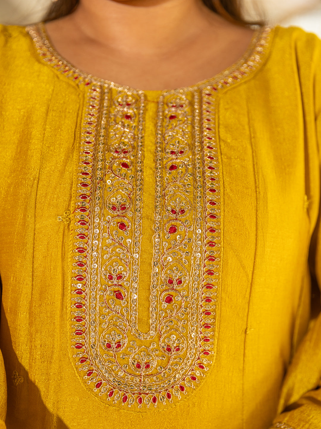 Sumaiya Silk Blend Anarkali Kurta Set with Embroidered Dupatta Elegant Ready to Wear Three Quarter Sleeves Kurta Pant Set