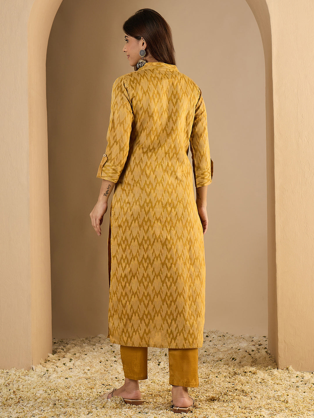 Samaira Yellow Embroidred Kurta Sets with Sequins Work Women Suits