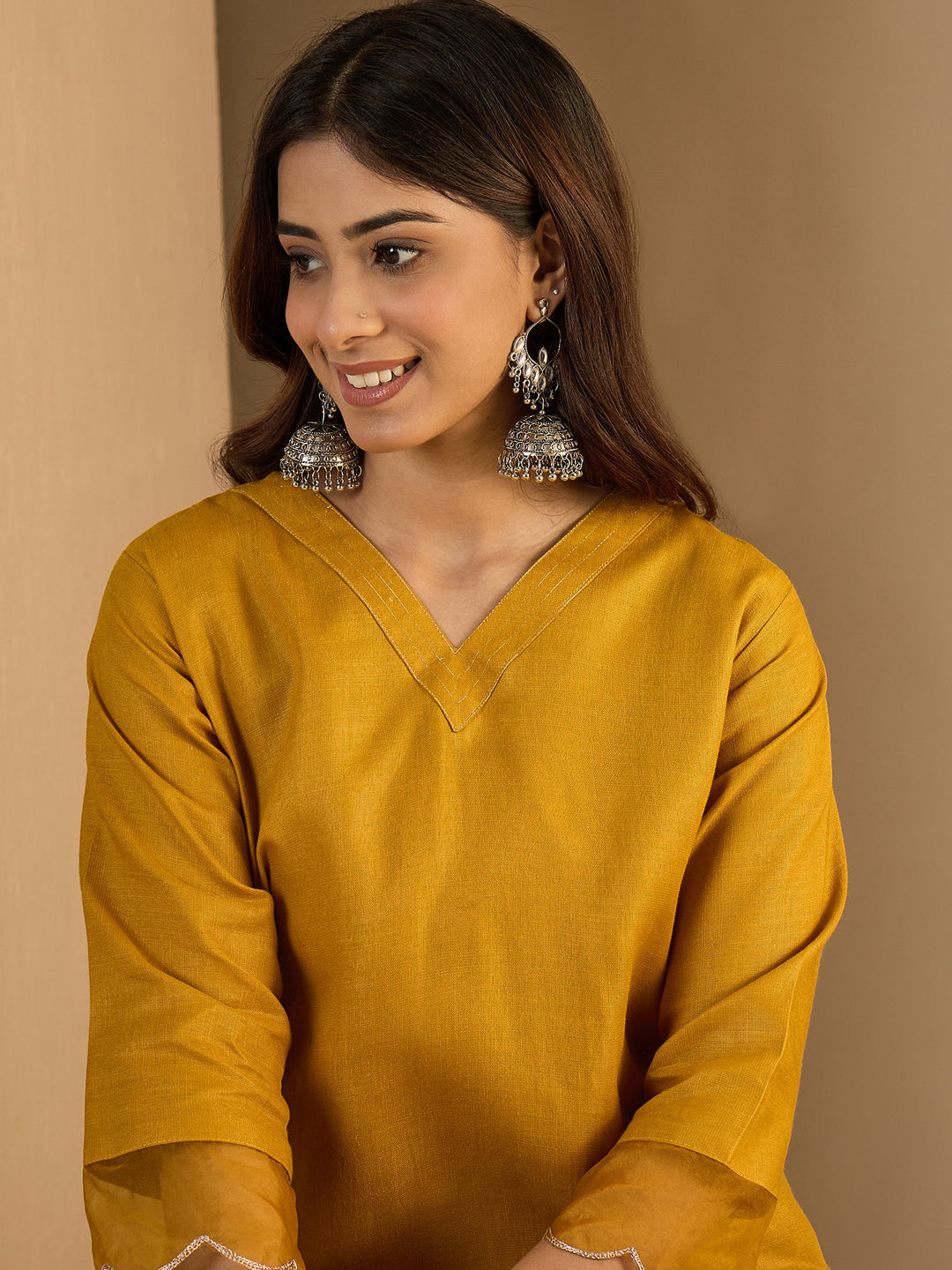 Riwaayat Yellow Women Cotton Blend Kurta Pant Set