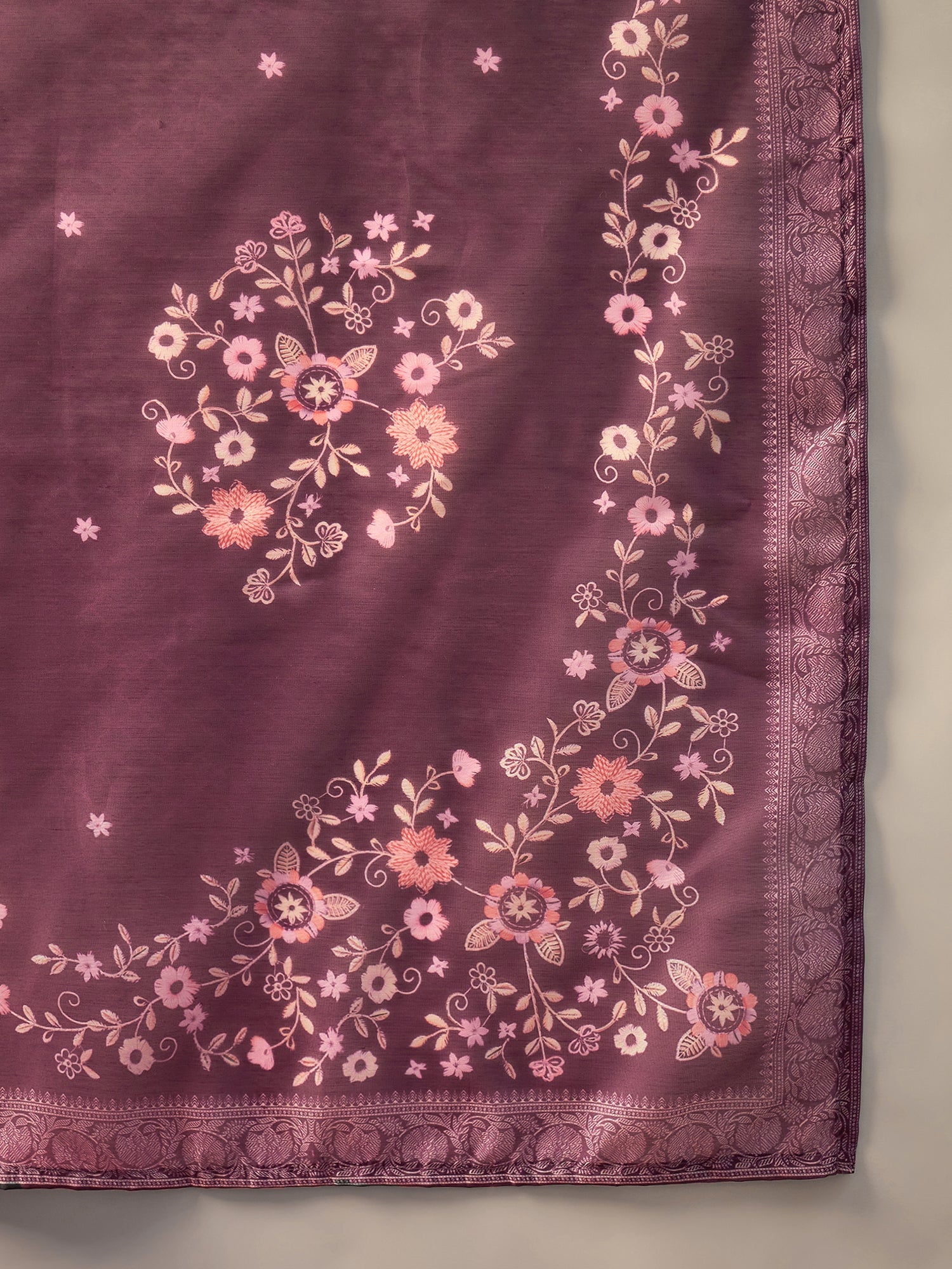 Meera Women's Purple Festive Kurta Set with Printed Dupatta