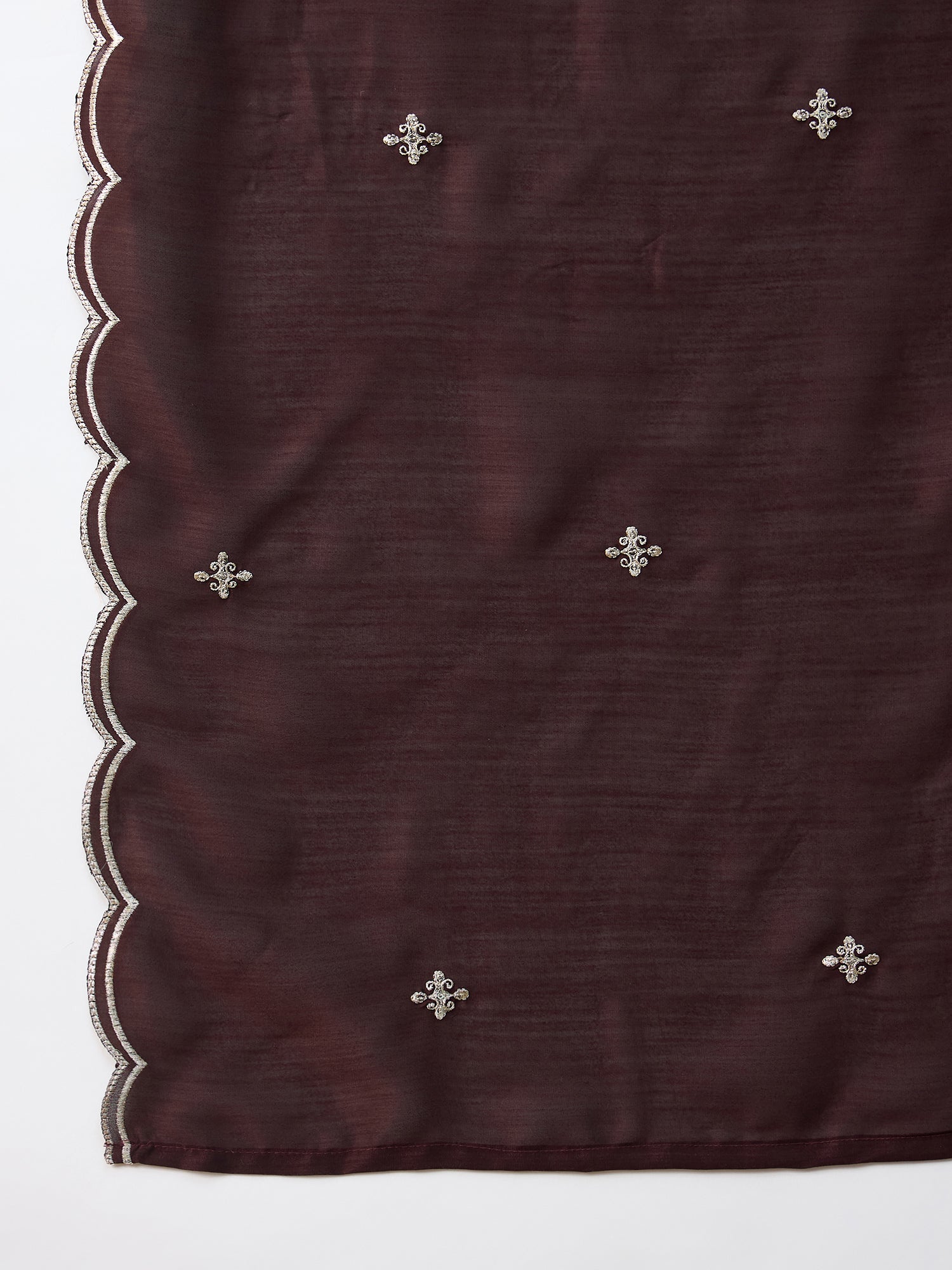 Riddhi Women's Coffee Brown Embroidered Yoke Design Kurta Pant Set with Dupatta