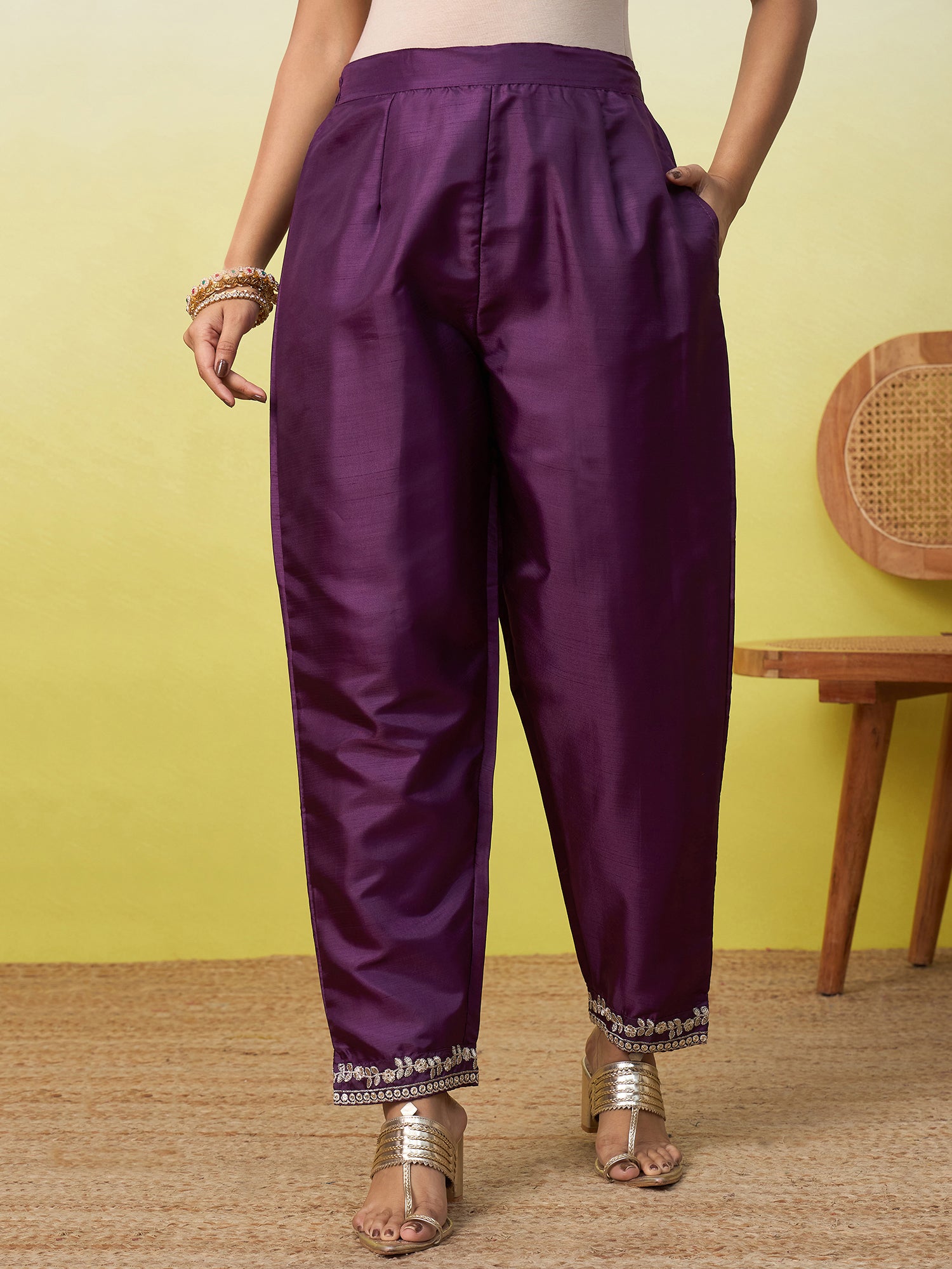 Kavya Women's Embroidered Yoke Design Straight Kurta Set with Dupatta