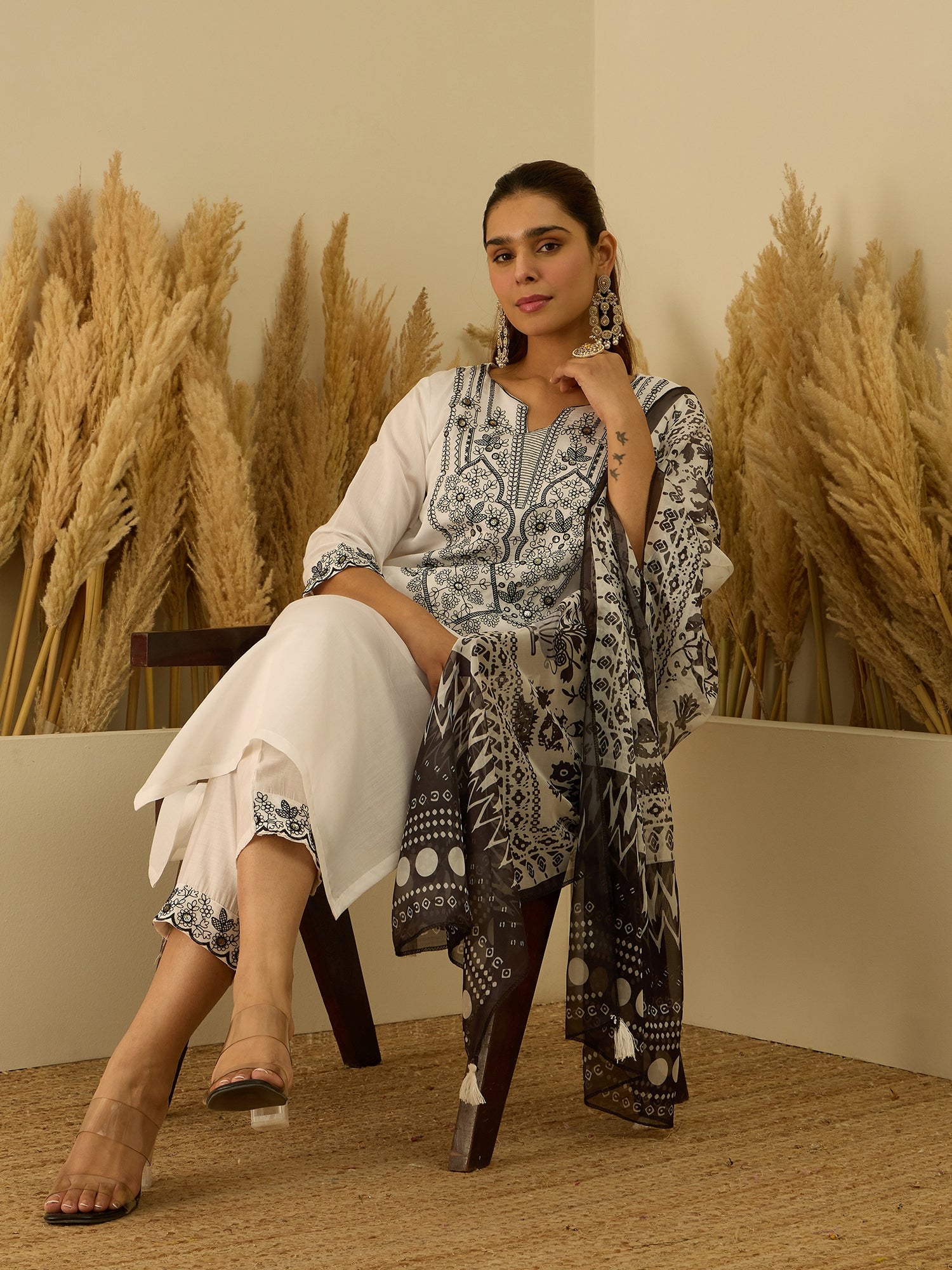 Mandira Silk Blend Organza with Embroidery Kurta and Pant & Dupatta