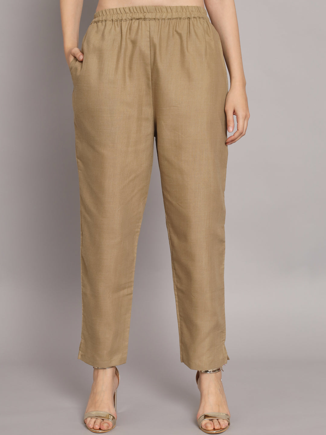 VredeVogel  Women Kurta and Trousers Pant Set Cotton Silk Blend