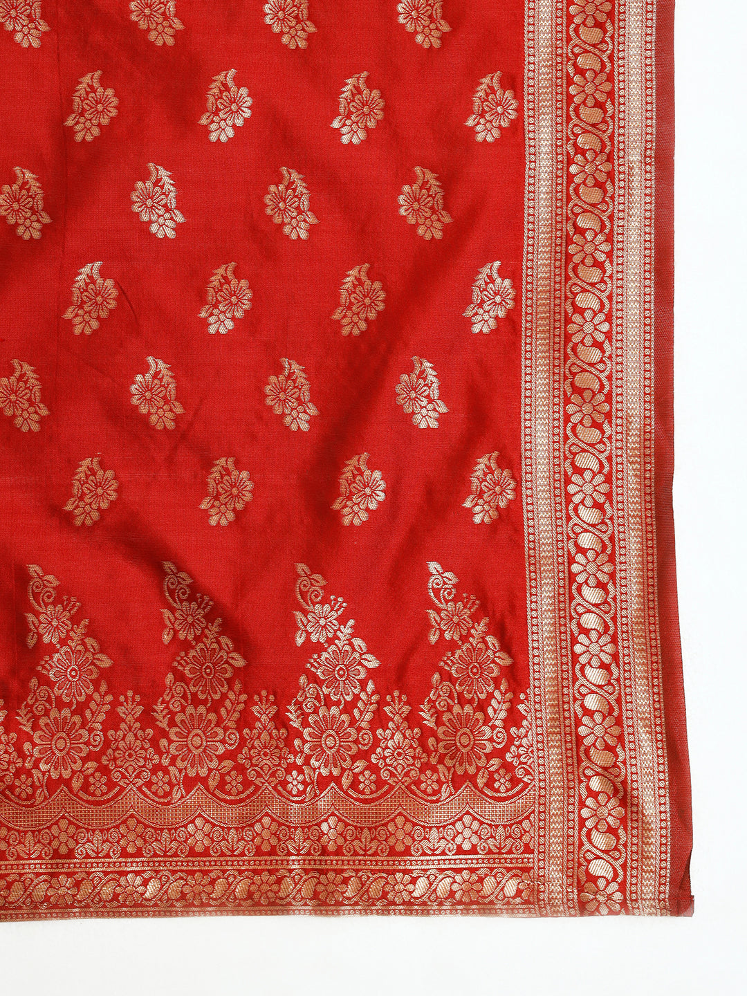 Women Kurta and Trousers Pant Set Heavy Zari Work Silk Blend